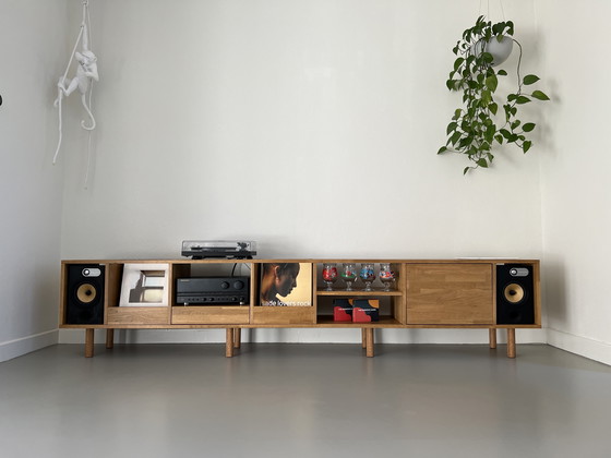 Image 1 of Mobile hi-fi in rovere massello con Marantz PM80 e B&W 685