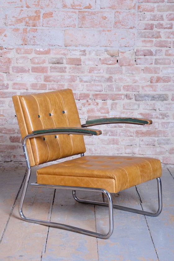 Een paar gerestaureerde Bauhaus-fauteuils van Mücke-Melder, beukenhout, chroom, Tsjechië, jaren 1930. (photo 3 of 19)