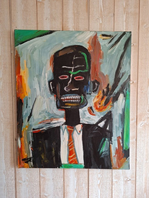 Oil Portrait Homage to Basquiat