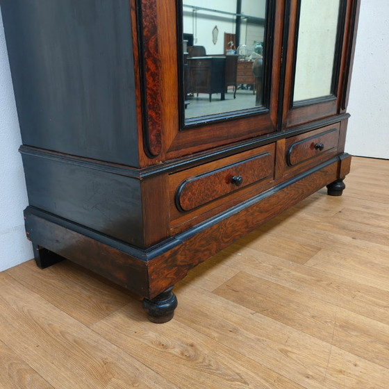 Image 1 of Vintage antieke kledingkast garderobekast kleerkast spiegelkast demontabel