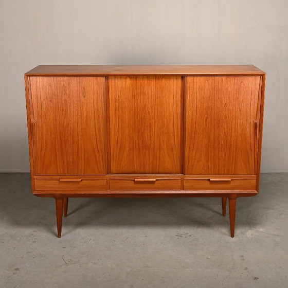 Gunni Omann Teak Sideboard oder Highboard für Omann Jun Møbelfabrik, Dänemark 1960er – Wood (photo 9 of 24)