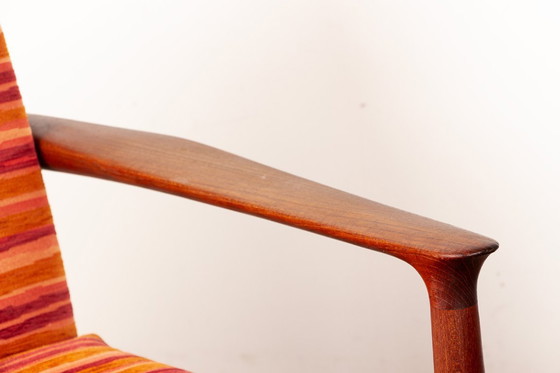 Image 1 of Pareja de sillones daneses en teca maciza y tela, modelo GM5 de Svend Aage Eriksen para Glostrup 1960.