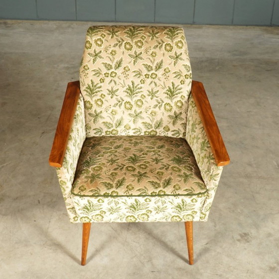 Image 1 of Poltrone da club vintage – motivo a foglie in velluto – anni '60