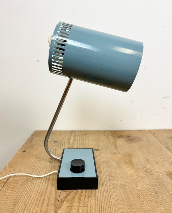 Image 1 of Vintage blauwe tafellamp, jaren 60