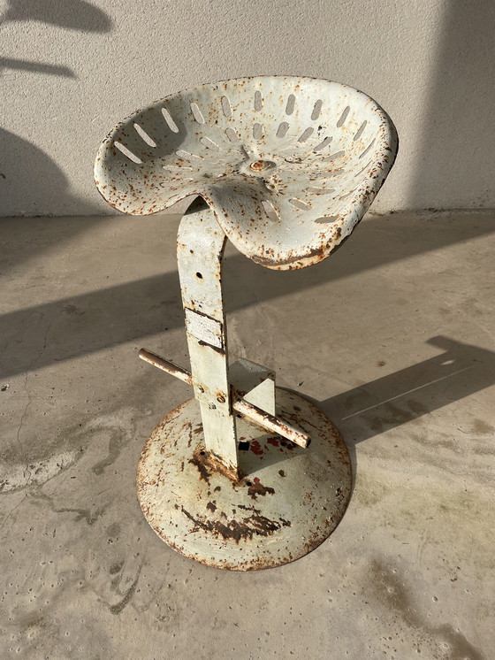 Image 1 of Vintage industrial stool - French stamped manufacture