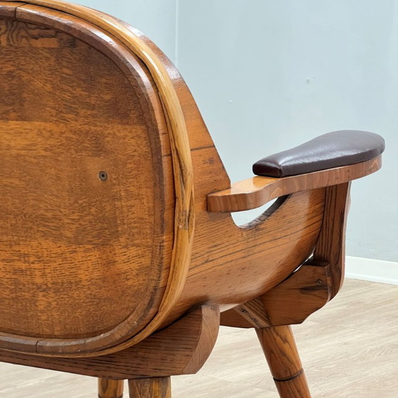 Sala de estar rústica con sillones y sofá de barril de madera, Italia, década de 1970. – Taburetes de bar (photo 17 of 19)