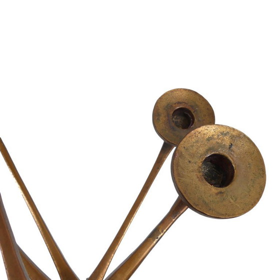 Image 1 of Brutalistischer Decken Kerzenhalter aus Bronze, 12flammig, 1960er Jahre