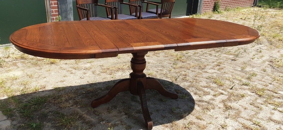 Image 1 of Bannink jugendstil eetkamer tafel uitschuifbare met tussenbladen 