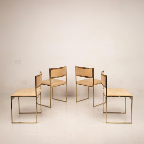 SQ-AL Stühle von Willy Rizzo für Maison Willy Rizzo – Messing-Version 1970 2er-Set – Esszimmerstühle, Brass (photo 10 of 21)
