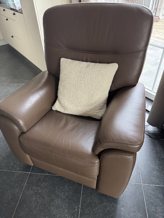 Image 1 of Lederen elektrische relax zetel