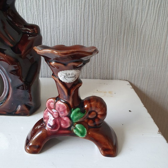 Image 1 of Scheurig&Greulich. Leeuw met klok en 2 kandelaars 1920-1930