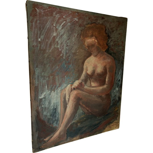 Vintage Art Deco oil on canvas, 1920-1930