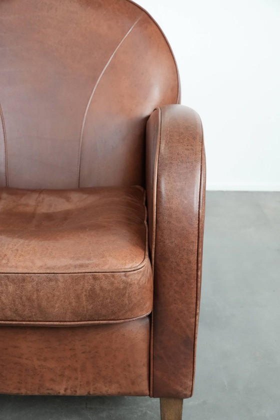 Image 1 of Art-Deco-Design-Sessel aus Rindsleder im englischen Stil