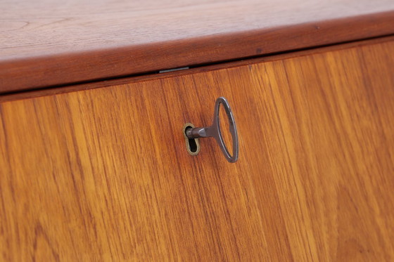 Image 1 of Secrétaire vintage en teck de Bernhard Pedersen & Søn années 60 | Mid Century Bureau Armoire Rétro Bois Rangement #06-13