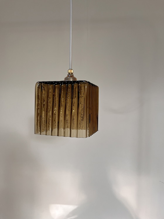 Vintage Art Deco Glass Pendant Light – Pendant lamps (photo 9 of 10)