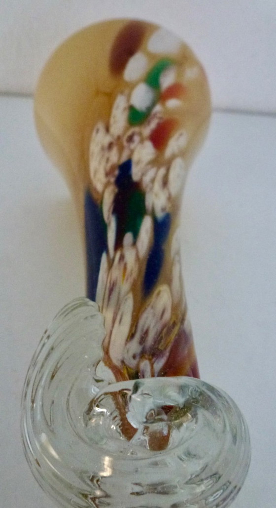 Image 1 of Vaso decorativo vintage, un'opera d'arte in vetro soffiato con bicchieri "confetti".