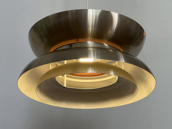 Image 1 of Golden Pendant Light by Carl Thore for Granhaga Metall, Sweden 1970s
