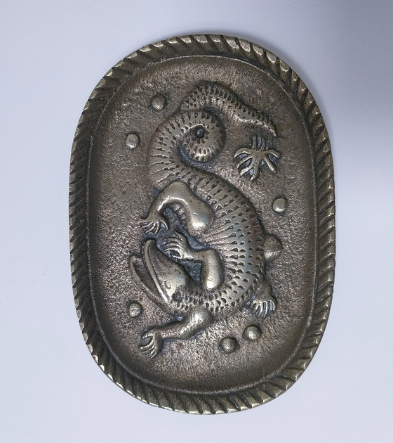 Image 1 of Krokodil presse-papier Brons Begin 20e eeuw