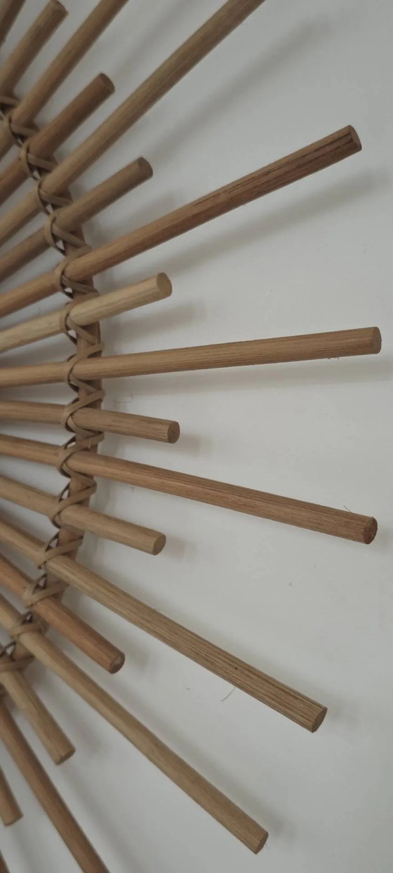 Rattan Sonnen Spiegel 1970 – Wicker, Vintage (photo 8 of 15)