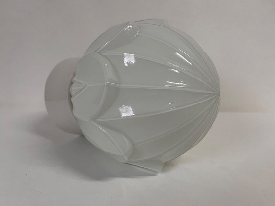 Image 1 of Antico bottone a tulipano Thabur in rara versione Art Déco bianca