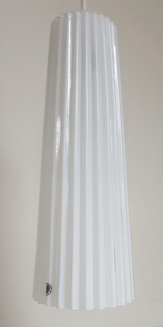 Image 1 of 2x Lamp - TYP T0712 - Opaline glas plissé - Ikea / 365+ Lunta 11