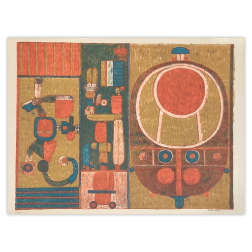 Pierre Courtin Die grausame Wahrheit eines alten Spiels Signierte Lithografie 1970