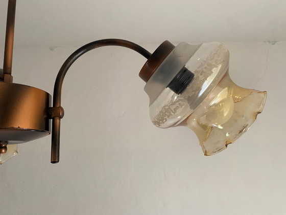 Vintage 3-Light Chandelier by KAJ Hrastnik, Slovenia – KAJ Dol Pri Hrastniku, Metal, Glass (photo 6 of 9)
