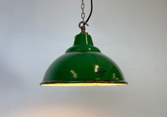 Image 1 of Industrial Green Enamel Factory Pendant Lamp from Maxlume, 1960s