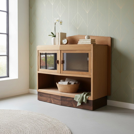 Image 1 of Antiker Art-Deco-Teeschrank, Schrank der Amsterdamer Schule