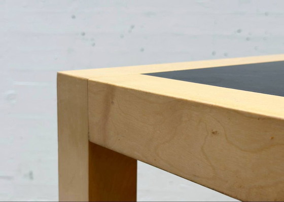 Image 1 of Dining table with linoleum surface and light solid wood frame, 1970s