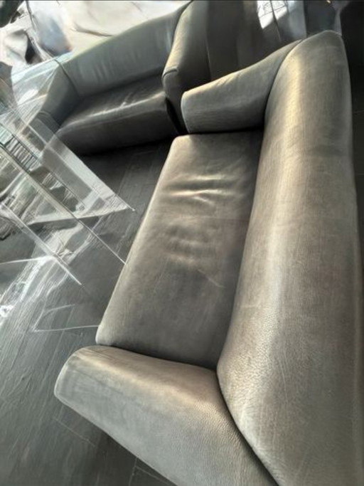 2x De Sede DS-47 3-seater sofa, leather anthracite | Designer sofa, Swiss quality | DeSede DS47 couch