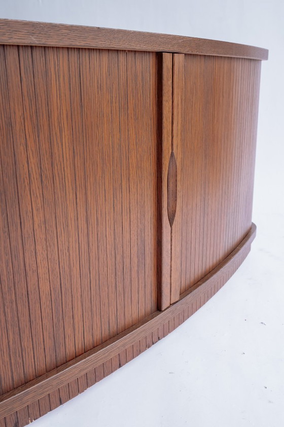 Image 1 of Vintage sideboard with tambour doors on wheels
