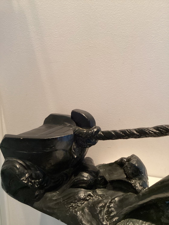 Monumental Art Deco Sculpture “Le Pecheur” Designed by Ugo Cipriani in the 1920s/30s, Metal, Black (photo 6 of 13)
