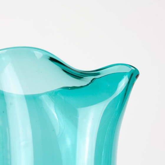 Jarra de cristal turquesa portuguesa de la década de 1960 – Vasos y jarras, Glass (photo 11 of 15)