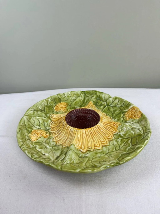 Teller Barbotine Sonnenblumen