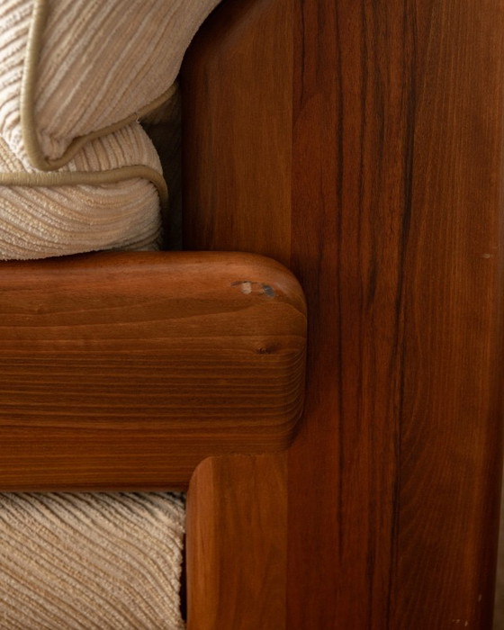 Sapporo Lounge Chairs by Mario Marenco for Mobil Girgi, 1970s, Armchairs, Textile, Wood, Brown (photo 20 of 24)