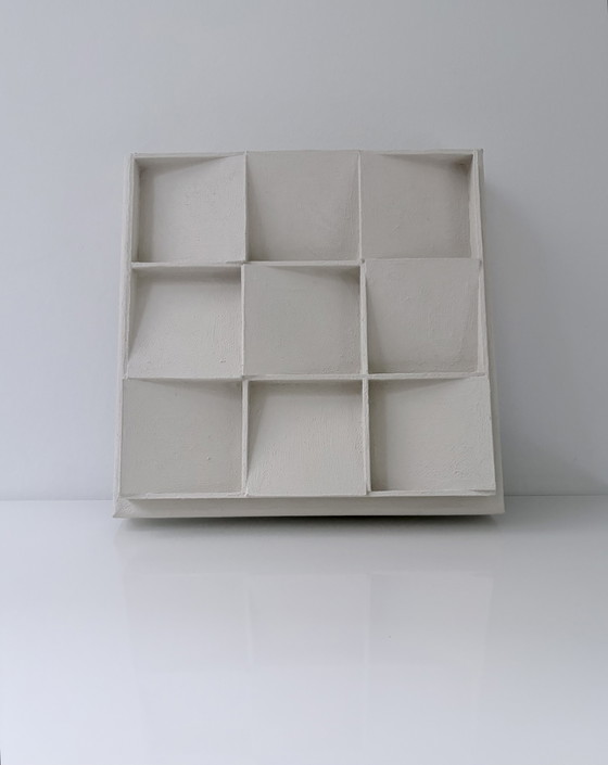 Handgemachtes Abstraktes Wandrelief – ZERO Stil – Gebrochenes Weiß – Gemälde & Zeichnungen, Wood, Canvas (photo 4 of 15)