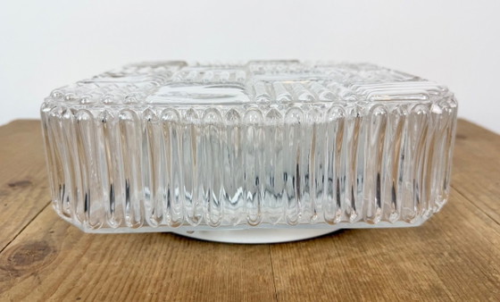 Vintage glazen wand- of plafondlamp uit de jaren 70. – Wandlampen, Glass, Metal (photo 3 of 16)