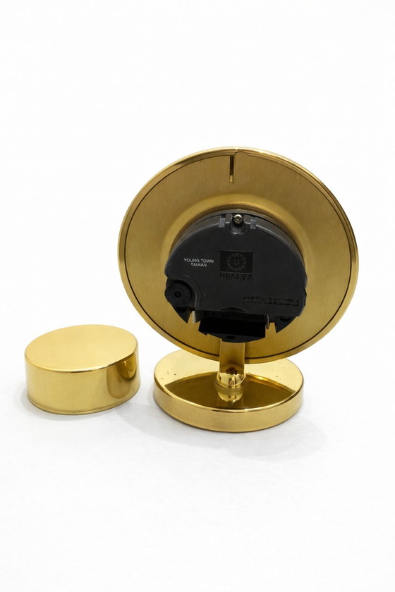 Image 1 of Vintage Chass World Time Desk Clock – Solid Brass – 1980s Design 