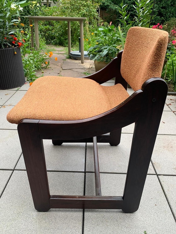 Image 1 of Wengé eetkamer nieuw gestoffeerd tafel met origineel formica blad.