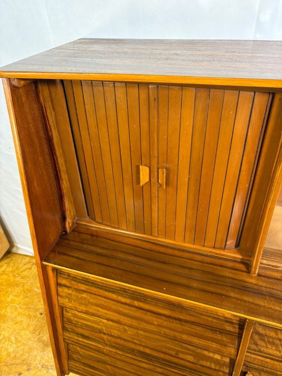 Image 1 of Mid Century Retro Vintage Walnut Sideboard / Drinks Cabinet by F.D. Welters (Circa 1960)  A stylish and highly functional mid ce