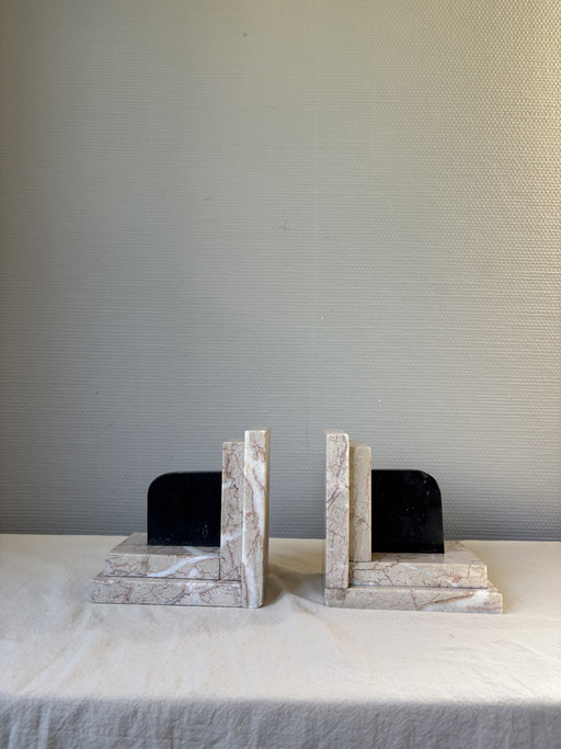 Vintage marble Art Deco style set of bookends