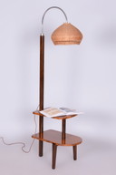 Lampadaire Art Déco restauré, par J. Halabala pour UP Závody, en noyer, République tchèque, années 1930