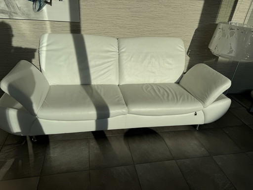 Prachtige wit lederen bank