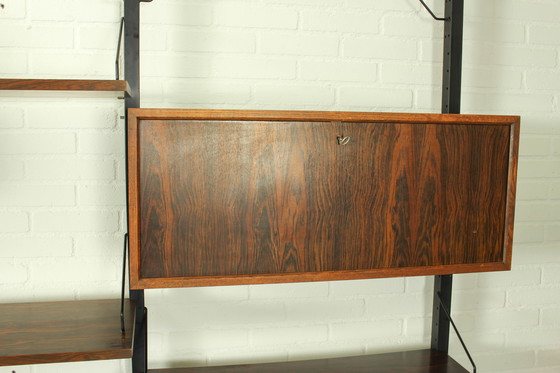 Image 1 of Xl Deense modulaire teakhouten wandkast in rozenhout van Poul Cadovius, 1960S