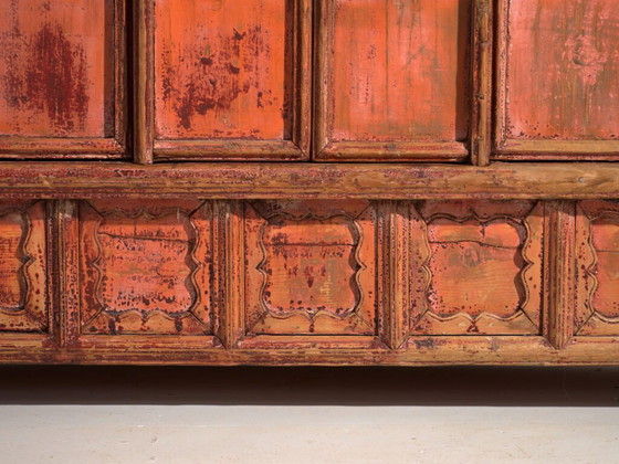 Antique lacquered cabinet in pine wood – China, circa 1930 – Storage cabinet, Iron (photo 35 of 40)