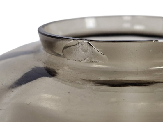 Image 1 of Leerdam glass - Andries Copier - smoked glass - discus vase - model GL 697 - 1930s