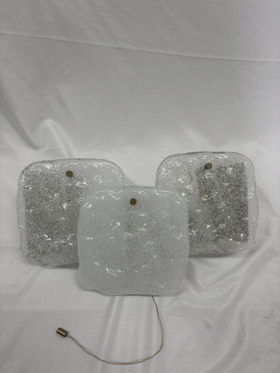 Image 1 of Vintage ice glass wall lamp Kalmar Franken Austria, 1960s