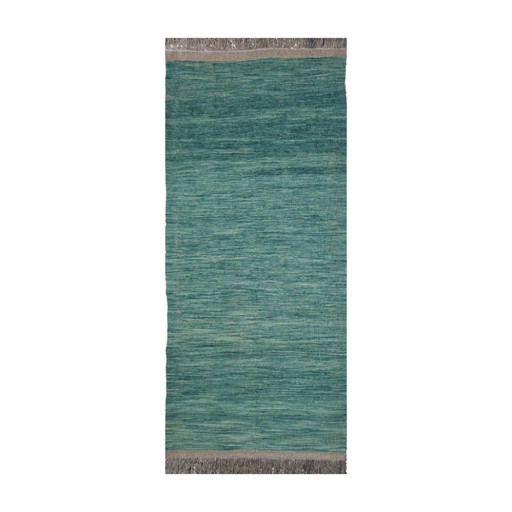 Handgeweven wollen kilim loper – Groen, 95 x 210 cm – vloerkleden en tapijten, Wool