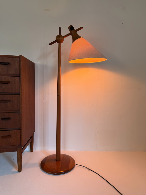 Image 1 of Vintage Teakhouten Vloerlamp, Dyrlund ‘70